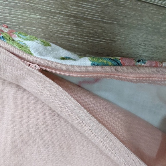 2 Lacourte Julius 14" x 26" Embroidered Floral Throw Pillow Covers Pastel Pink - Picture 8 of 8